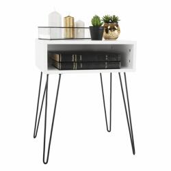 TEMPO KONDELA Kisasztal/éjjeliszekrény, fehér/fekete, HONEJ - mindigbutor