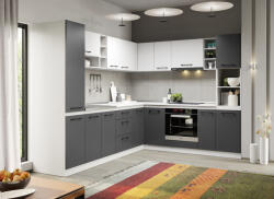 Mobiro Lorand szürke-fehér konyhabútor - 25 - 280/230 cm - smartbutor