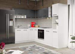 Mobiro Arthur fehér és szürke konyhabútor - 28 - 181, 6/261, 6 cm - smartbutor