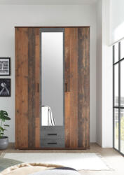 Ateir Chicago Tükrös Gardróbszekrény Sötét Tölgy/Betonoxid - smartbutor