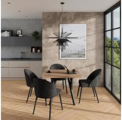 ADRK RODOS 84 asztal és szék készlet, Lefkás, Fekete - mindigbutor