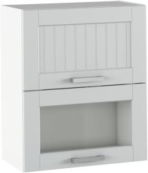 TEMPO KONDELA Felső szekrény, világosszürke/fehér, JULIA TYP 8 - mindigbutor