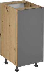 TEMPO KONDELA Alsó szekrény, artisan tölgy/szürke matt, univerzális, LANGEN D40 - mindigbutor