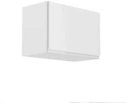 TEMPO KONDELA Felsőszekrény, fehér/fehér extra magasfényű, AURORA G60K - smartbutor