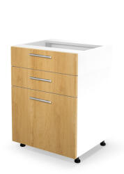 Halmar VENTO D3S-60/82 fiókos alsó szekrény, szín: méz tölgy/fehér - smartbutor
