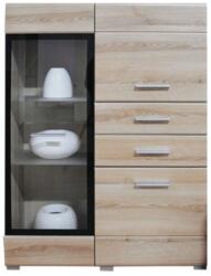 Wipmeble Vusher 011 vitrin 1w2d2s univerzális b/j sonoma tölgy - mindigbutor