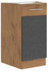 TEMPO KONDELA Alsószekrény, szürke matt/tölgy lancelot, VEGA 40 D 1F BB - smartbutor