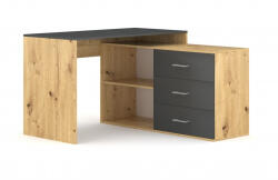 WIPMEB Kurt Sarok íróasztal 3s Tölgy Artisan/antracit - smartbutor