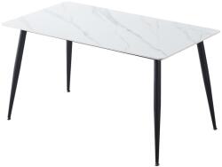 Fortrade Adria asztal (magasfényű fehér márvány, 140x80x75) - mindigbutor