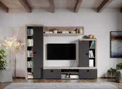 Mobiro Szürke nappali bútor szett tölgyfa padlóval Henry-C09 - smartbutor