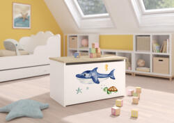 ADRK DARIA játéktároló láda, Fehér, Sonoma