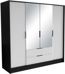 ADRK NOREL 200 tükrös tolószekrény, Fekete, Fehér - smartbutor