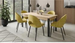 ADRK Asztal és székek garnitúra RODOS 82, Fekete, Sonoma - mindigbutor