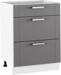 TEMPO KONDELA Alsó szekrény, sötétszürke/fehér, JULIA TYP 57