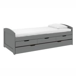 TEMPO KONDELA Ágy kihúzható pótággyal, szürke, tömörfa, 90x200, MARINELLA NEW - mindigbutor