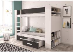 ADRK Két személyes emeletes ágy matracokkal GARET 180x80, Fehér, Antarktisz