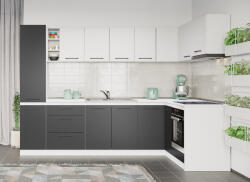 Mobiro Lorand szürke-fehér konyhabútor - 23 - 280/161, 6 cm - smartbutor