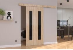 ADRK Fali tolóajtó HERS 86, Sonoma, Fekete Lacobel - mindigbutor