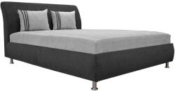 Miló Bútor Agaton klasszikus franciaágy, világosszürke-fekete (180 cm) - smartbutor