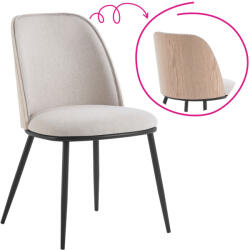 TEMPO KONDELA Étkezőszék, bézses barna/natúr fa/fekete, VUDIA - smartbutor