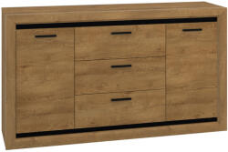 WIPMEB Baltica 08 komód tölgy lefkas/fekete - smartbutor
