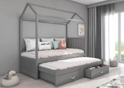 ADRK Jonaszek házikó ágy 200x90, Grafitszürke - smartbutor