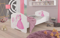 ADRK Ágy matraccal PEPE PRINCESS AND HORSE 160x80, Fehér - smartbutor