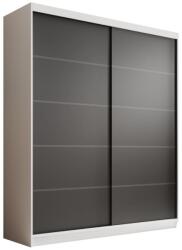 ADRK Tolóajtós szekrény Hannah 180, Fehér, Fekete - mindigbutor