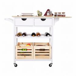 TEMPO KONDELA Zsurkocsi, fehér/természetes, PASSAT