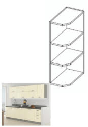 TEMPO KONDELA sarokszekrény polcokkal, felső, szürke, PRADO 30 G ZAK-72 - smartbutor