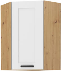 TEMPO KONDELA Felső szekrény sarokba, fehér/artisan tölgy, LULA 58x58 GN-90 1F - smartbutor