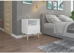 ADRK Éjjeliszekrény fiókkal LOGAN, Fehér - mindigbutor