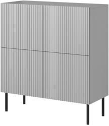 Halmar ASENSIO KM-2 komód, világosszürke/fekete - smartbutor