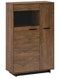 TEMPO KONDELA Komód/Vitrin, bolzano tölgy/fekete, balos, DELIS C1 - smartbutor