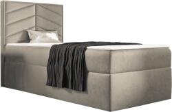 Miló Bútor St7 boxspring ágy, világosbézs, balos (90 cm)