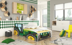 ADRK TRACTOR GREEN matraccal 140x70 ágy, Zöld - smartbutor