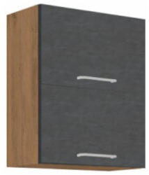 TEMPO KONDELA Felsőszekrény, tölgy lancelot/szürke matt, VEGA 60 GU-72 2F - smartbutor