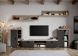 Mobiro Szürke nappali bútor szett tölgyfa padlóval Henry-C07 - smartbutor