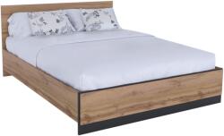 TEMPO KONDELA Ágy, 160x200, wotan tölgy/fekete, AMONI - mindigbutor