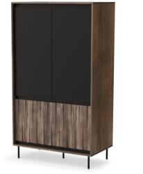 Halmar SWING S-1 gardrób, dió / fekete - mindigbutor