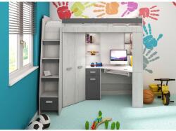 WIPMEB ANTRESOLA balos többfunkciós ágy gyerekszobába (craft fehér-grafit) - mindigbutor