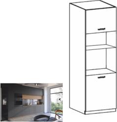 TEMPO KONDELA Magas sütő és mikrohullámú sütő szekrény, artisan tölgy/szürke matt, LANGEN D60PM - mindigbutor