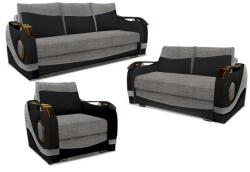 Milo Rafi 3+2 fix+1 garnitúra, fekete - szürke - mindigbutor