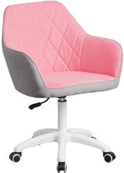 TEMPO KONDELA Irodai szék, szövet rózsaszín/szürke/fehér, SANTY - smartbutor