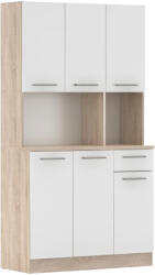 TEMPO KONDELA Hatajtós szekrény, sonoma tölgy/fehér, PELION NEW