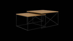 ADRK Licco 2in1 dohányzóasztal, Fekete, Lancelot tölgy - smartbutor