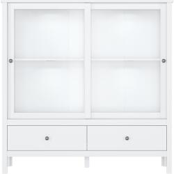 TEMPO KONDELA Alacsony vitrin 2W2S, fehér, OLJE - mindigbutor