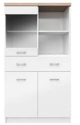 TEMPO KONDELA Vitrines szekrény 2D1W1S/80, fehér/tölgy sonoma, TOPTY Typ 02 - mindigbutor