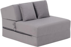 TEMPO KONDELA Összecsukható matrac/fotel, 2v1, világosszürke, PELOS - smartbutor