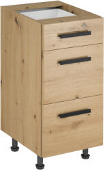 TEMPO KONDELA Alsó szekrény, artisan tölgy, fogantyúkkal, LANGEN D40S3 - smartbutor